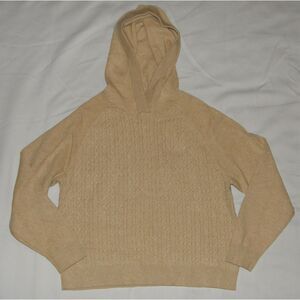 NEW Tan Sz XL Casual Wear Soft Stretchy Cable Knit Hooded Sweater CALLIGRAPHIE